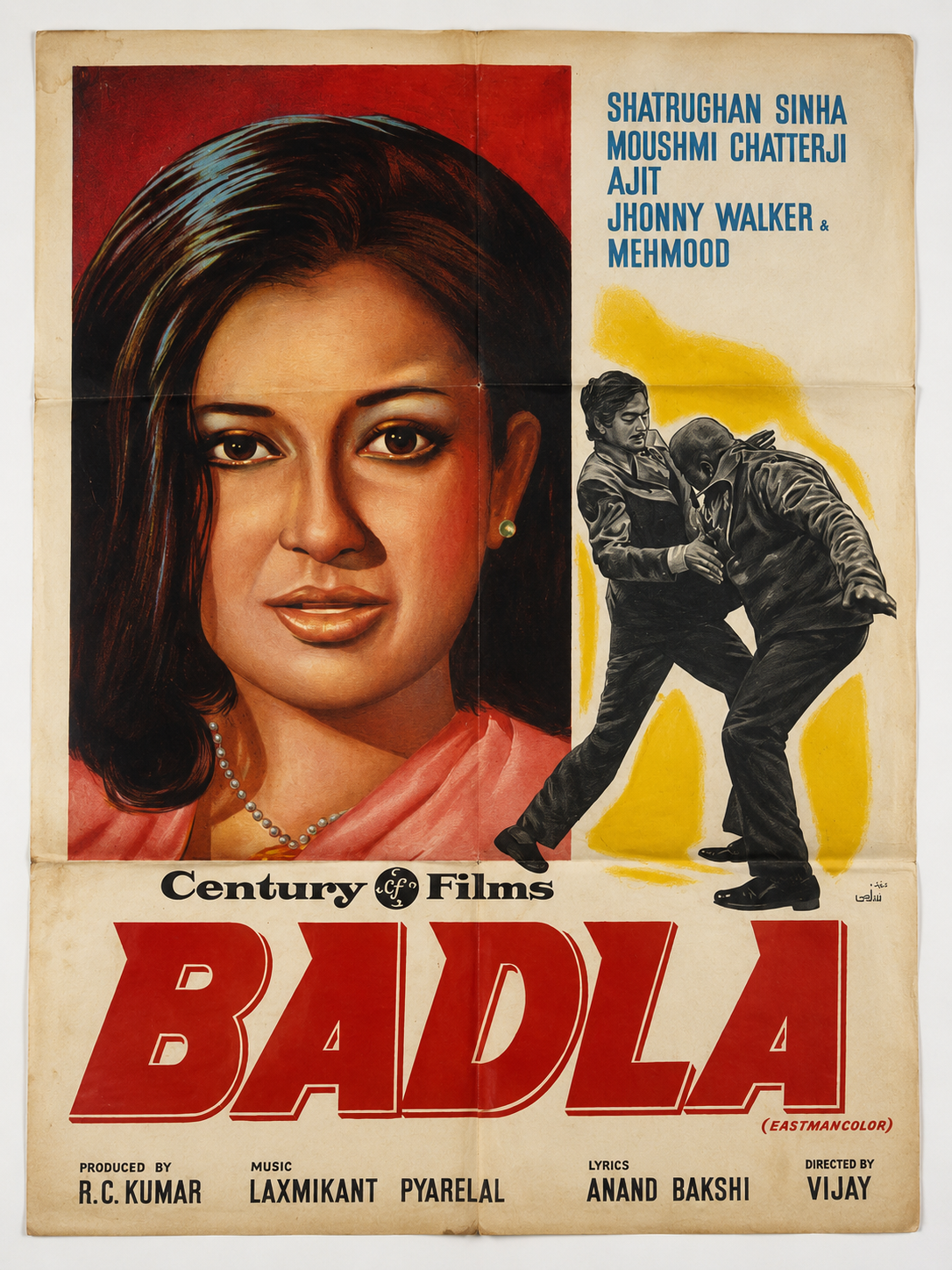 Affiche de cinéma vintage Badla – Film indien classique