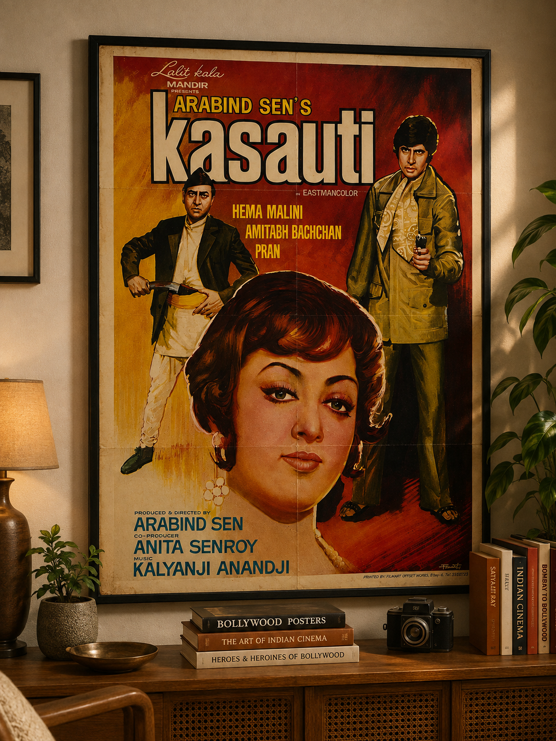 Affiche original de cinéma vintage Kasauti – Bollywood classique