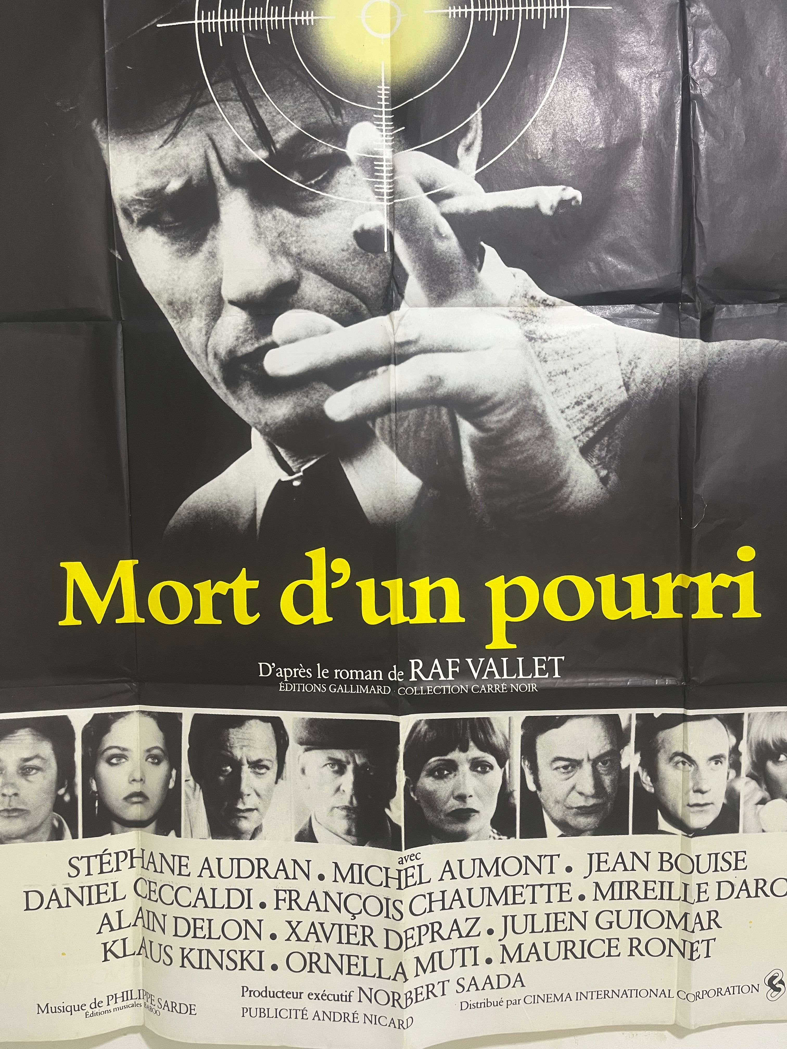 Original Mort d’un pourri (1977) French Movie Poster | Alain Delon Vintage Cinema Poster