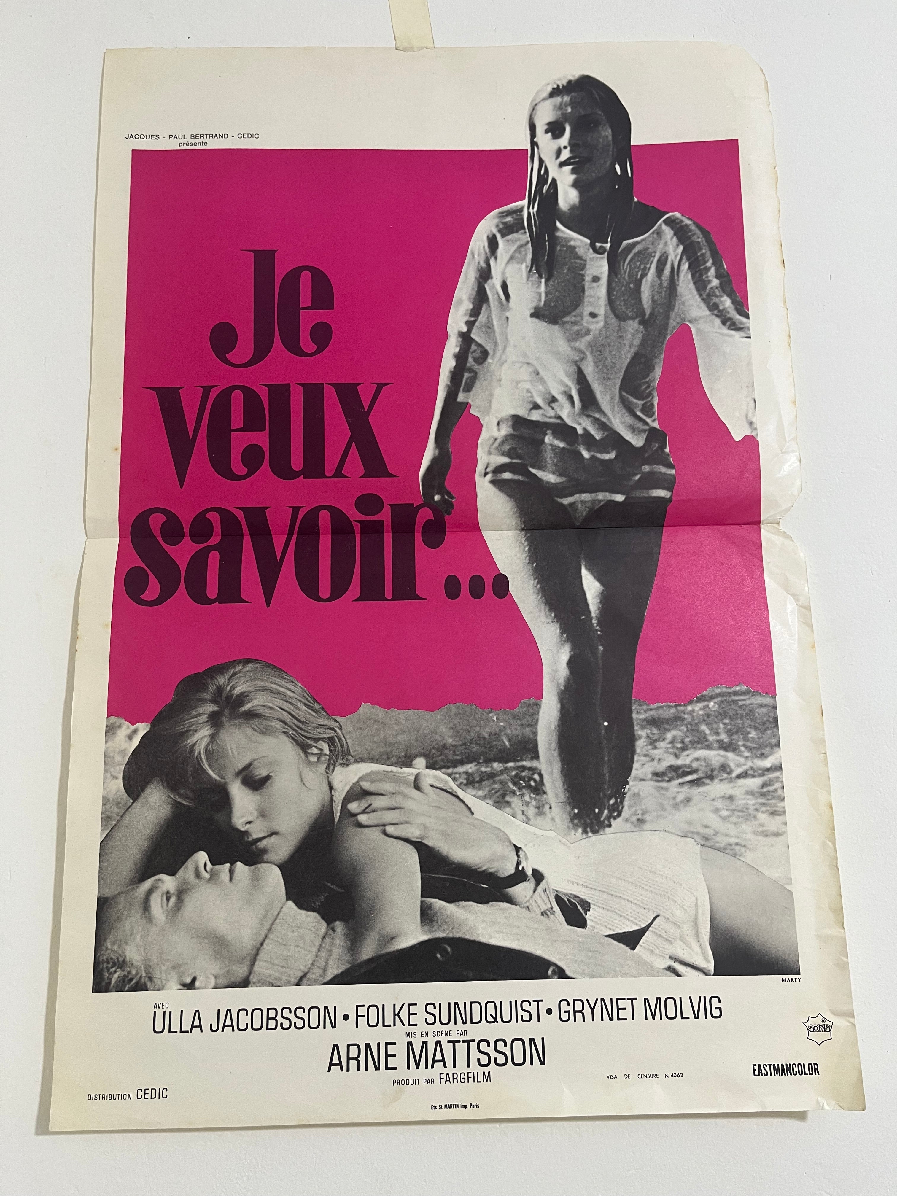 Original Je veux savoir… Vintage French Movie Poster | Rare French Cinema Wall Art