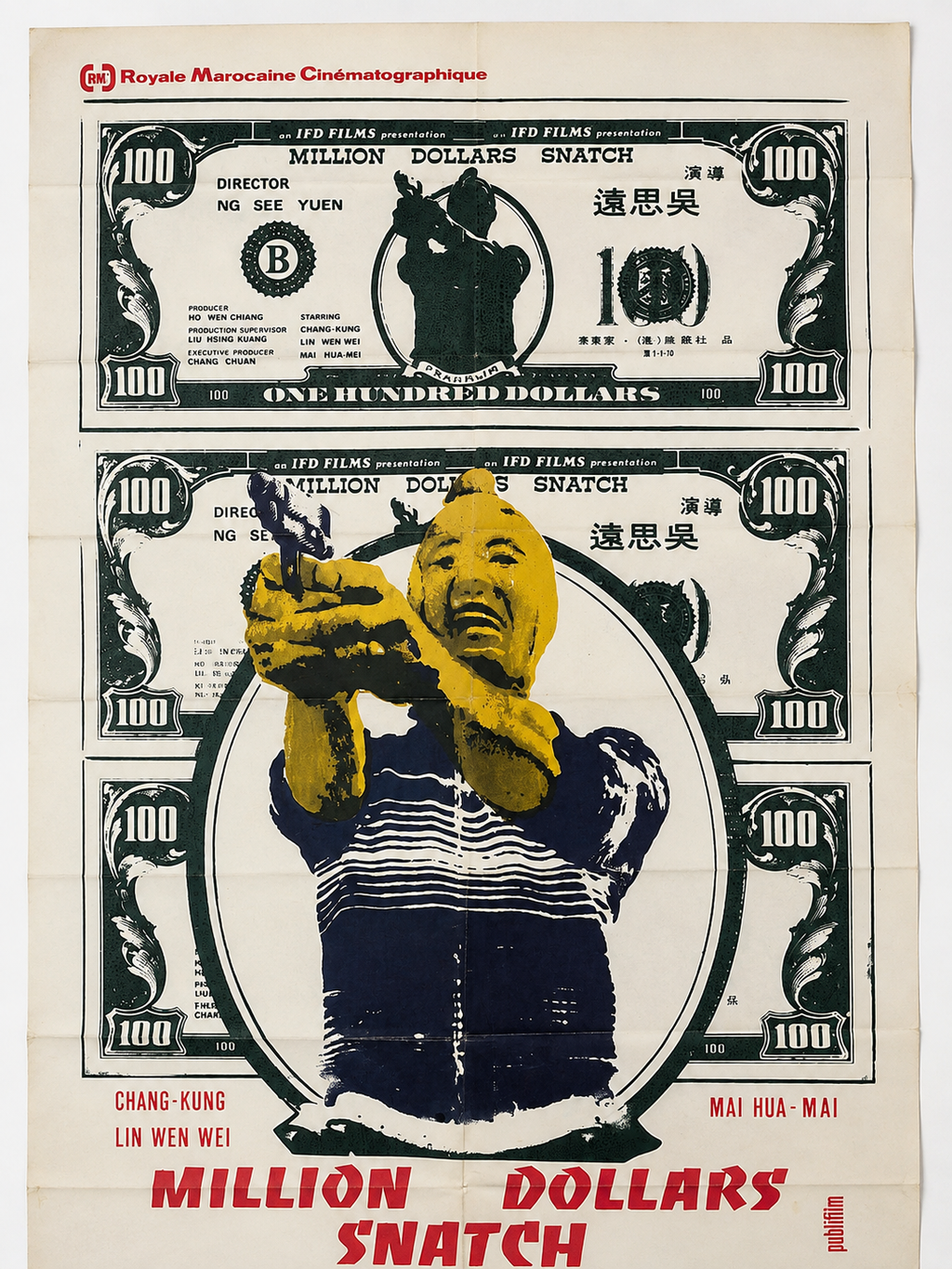 Affiche original de cinéma vintage Million Dollars Snatch – Film indien classique