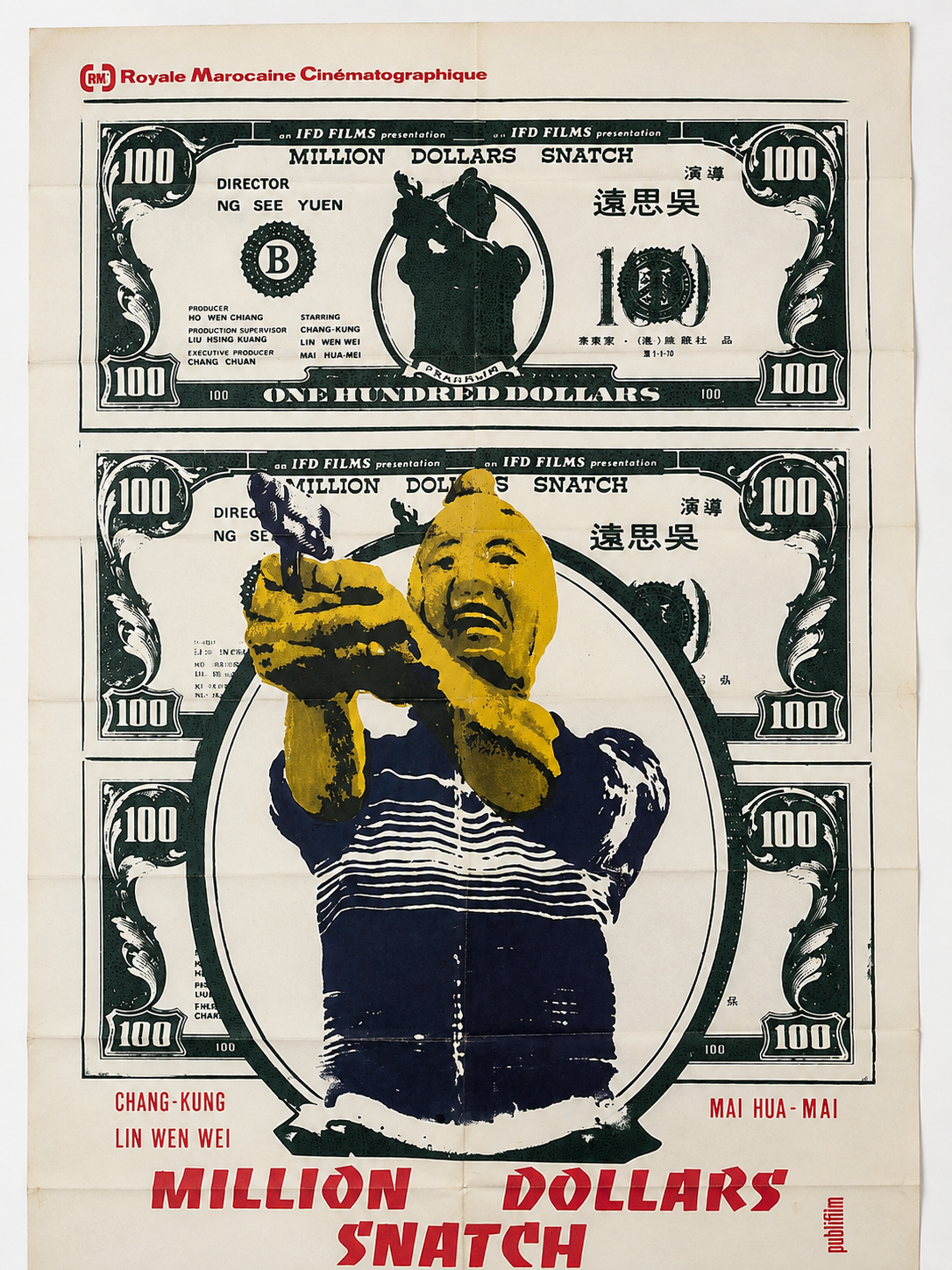 Affiche original de cinéma vintage Million Dollars Snatch – Film indien classique