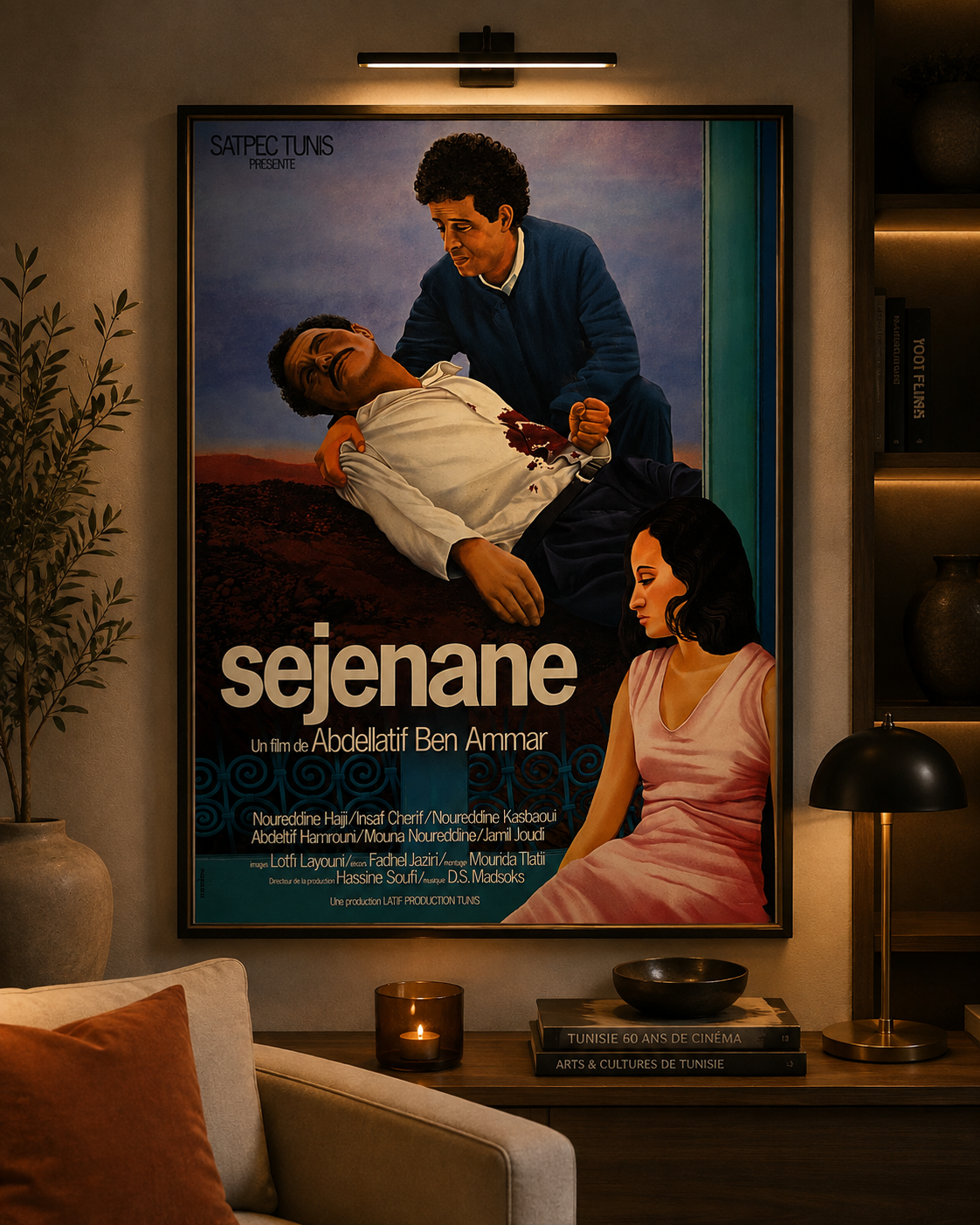 Sejenane — Affiche de cinéma tunisienne vintage