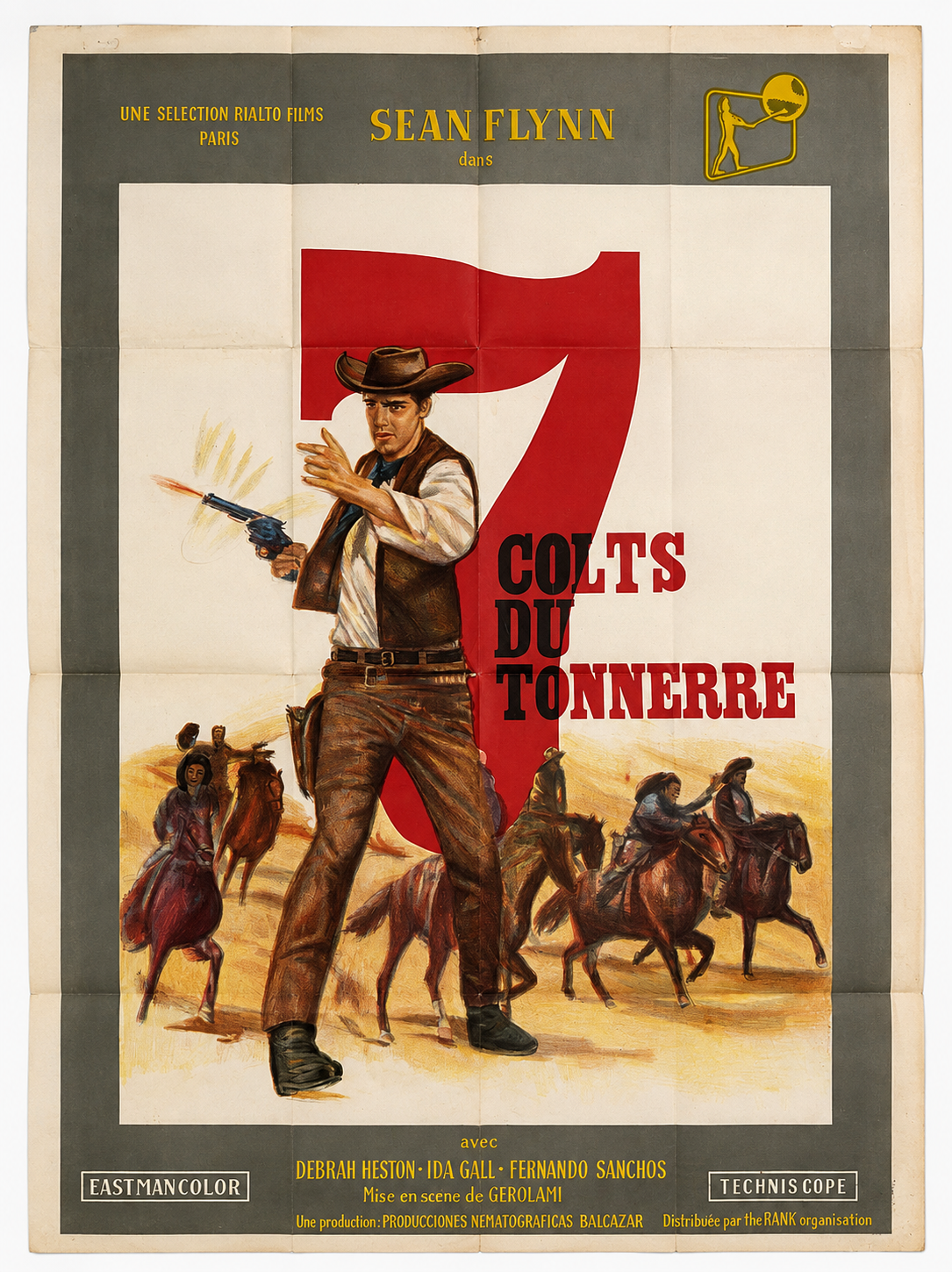Affiche de cinéma vintage « 7 Colts du Tonnerre »