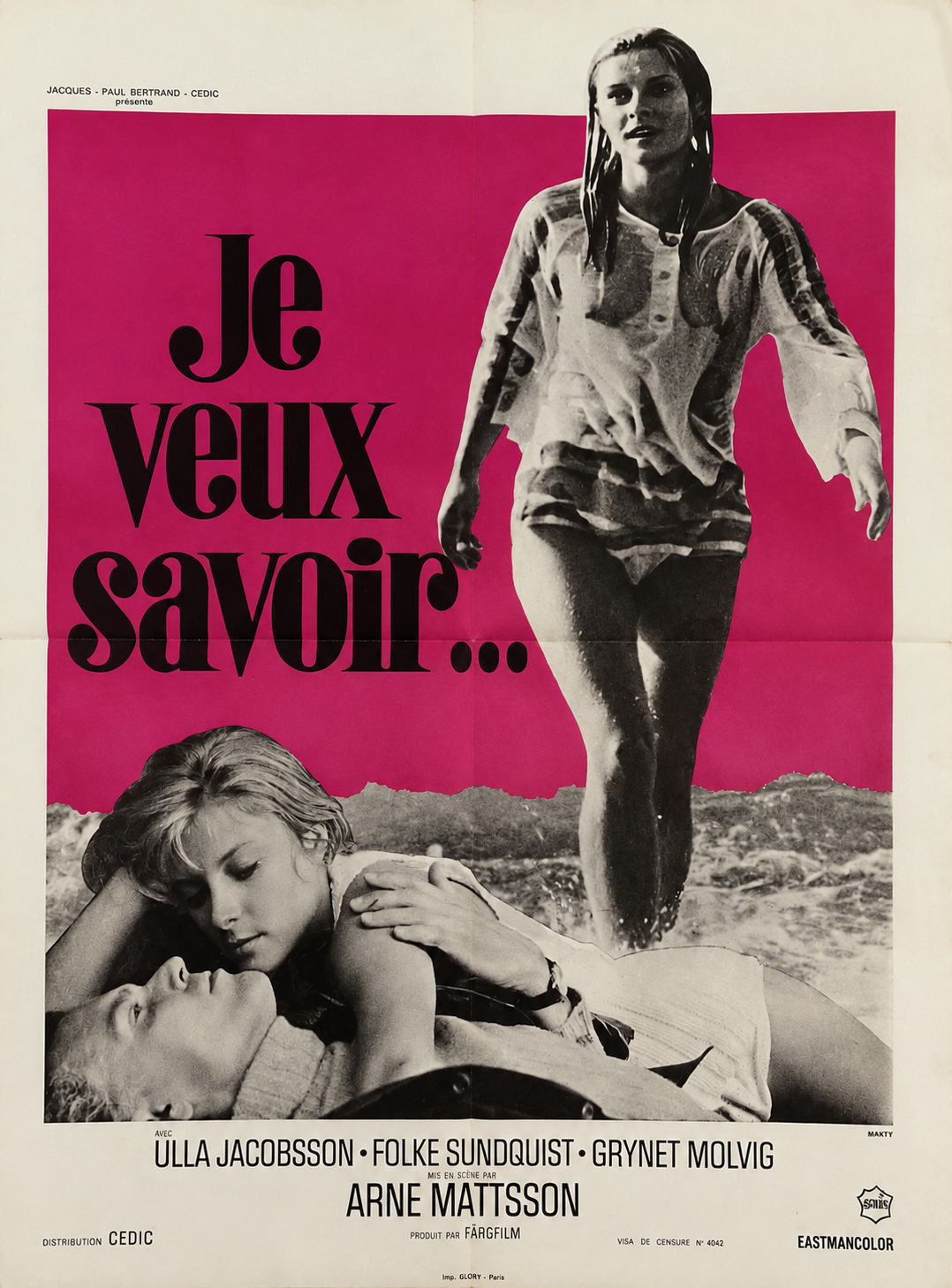 Original Je veux savoir… Vintage French Movie Poster | Rare French Cinema Wall Art