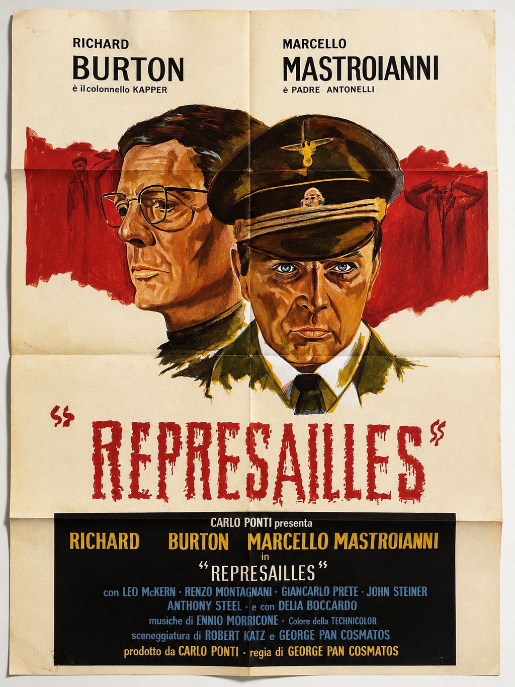 Affiche de film vintage Représailles – Richard Burton & Marcello Mastroianni
