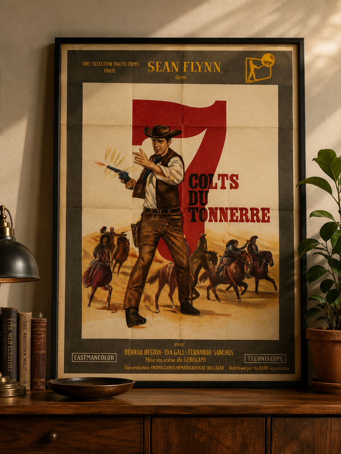 Affiche de cinéma vintage « 7 Colts du Tonnerre »