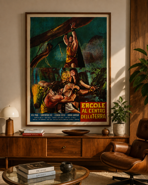 Ercole al Centro della Terra – Affiche de cinéma italienne vintage | 1961